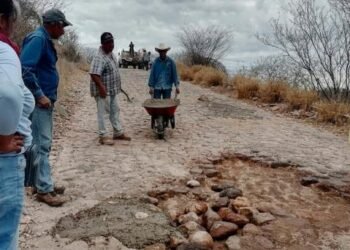Alamenses se organizan para tapar baches