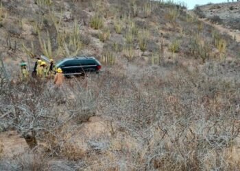 Vehículo cae a barranco a un costado del mirador escénico de San Carlos
