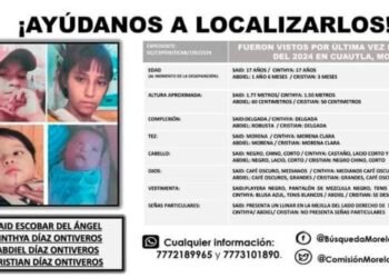 Desaparece familia de menores de edad en Morelos
