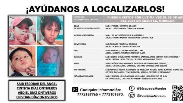 Desaparece familia de menores de edad en Morelos Desaparece familia de menores de edad en Morelos