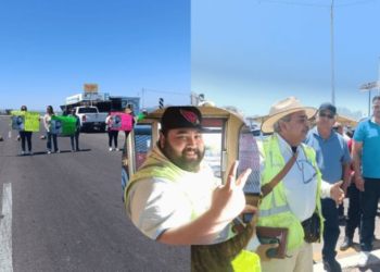 Familiares del ferrocarrilero Francisco Jiménez realizan plantón en Empalme