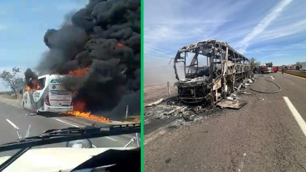 Mueren 4 personas en incendio de autobús rumbo a Hermosillo Mueren 4 personas en incendio de autobús rumbo a Hermosillo