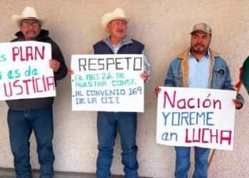 Manifestación del Pueblo Yoreme en instalaciones de IEEyPC
