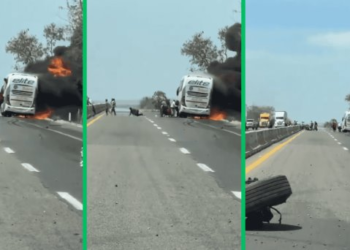 Autobús se incendia en Sinaloa rumbo a Hermosillo; 5 heridos