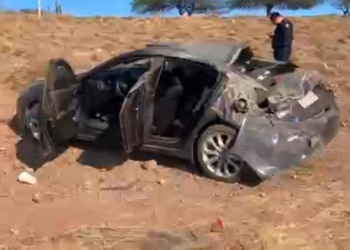 Accidente automovilístico en salida norte de Guaymas