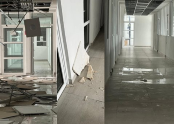 Desplome de plafones por tormenta tropical Alberto