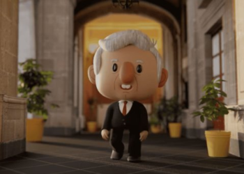 Así es la animación de López Obrador presentada en conferenc