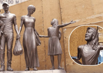 mutilan niña de la escultura Compras en Familia