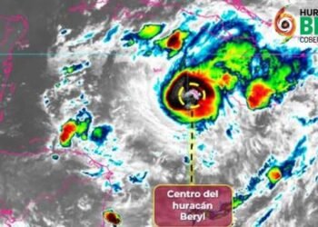 ¿Cuánto mide el ojo del huracán Beryl?