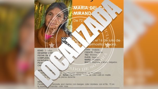 Desactivan Protocolo Alba para María del Carmen Miranda Desactivan Protocolo Alba para María del Carmen Miranda