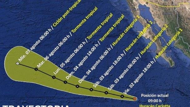 Huracán Carlotta afectará Baja California Sur Huracán Carlotta afectará Baja California Sur