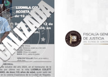 Menor desaparecida Ludmila Colett, hallada en Nogales