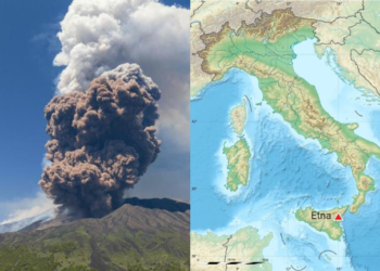 El volcán Etna entra en erupción en Sicilia con una impresionante columna de humo y lava