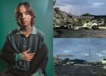 Camioneta Shelby de Natanael Cano termina en cenizas tras incendiarse en Hermosillo