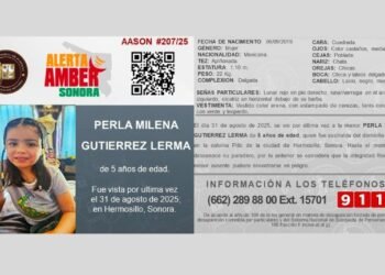 Activan Alerta Amber por desaparición de niña de 5 años en la colonia Pitic