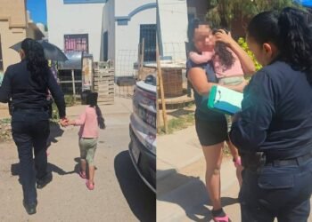 Policía de Hermosillo localiza a niña de 5 años perdida y la regresa sana y salva a su hogar