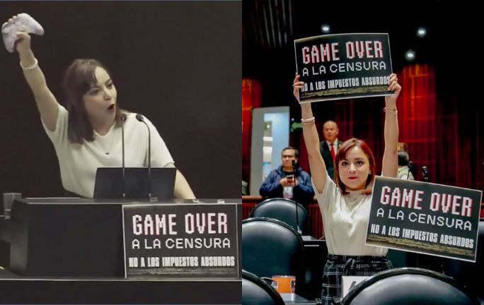 Con control de Xbox en mano, diputada se planta contra el impuesto a los videojuegos Con control de Xbox en mano, diputada se planta contra el impuesto a los videojuegos