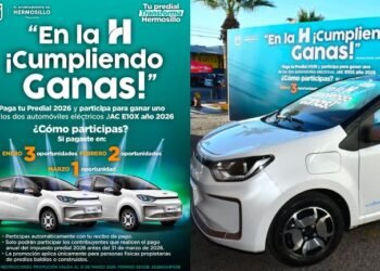 Hermosillo lanza sorteo de dos autos eléctricos JAC para contribuyentes cumplidos del predial 2026