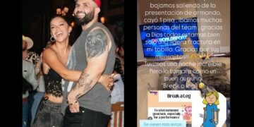 Meylin Zúñiga Novia de Carín León resulta lesionada tras accidente en elevador