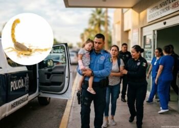Policías municipales salvan a una niña de 3 años tras picadura de alacrán en Hermosillo Policías municipales salvan a una niña de 3 años tras picadura de alacrán en Hermosillo
