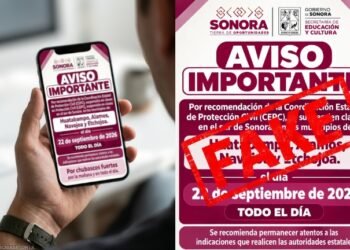 ¡ALERTA! Que no te engañen: ES FALSA la supuesta suspensión de clases en Sonora